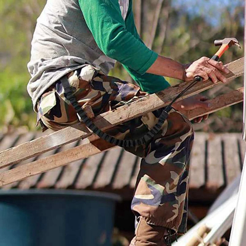 Le migliori offerte cordino per attrezzi da 18 pezzi, corda per attrezzi da esterno, corda di sicurezza per la prevenzione delle cadute ad alta quota, corda per attrezzi elastica retrattile, nera