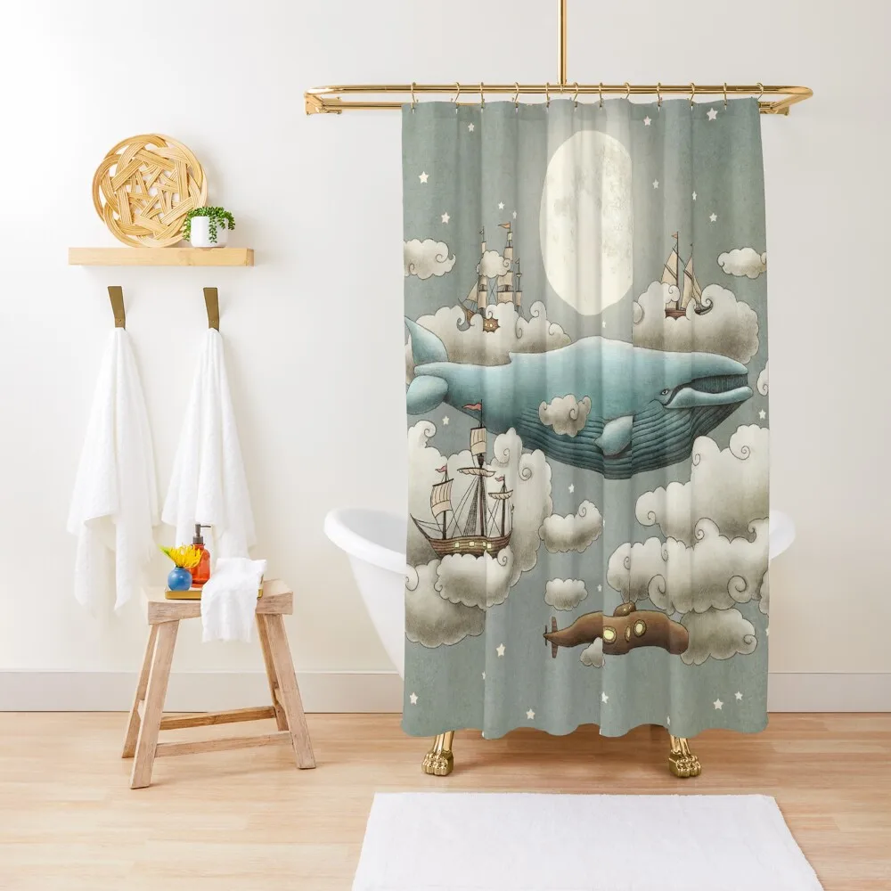 

Ocean Meets Sky - colour option Shower Curtain Waterproof Shower And Anti-Mold Modern Showers For Bathroom Curtain