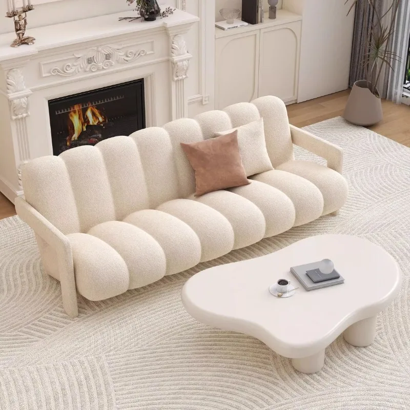 

French sofa cream wind small apartment medieval simple beauty salon sitting area sofa