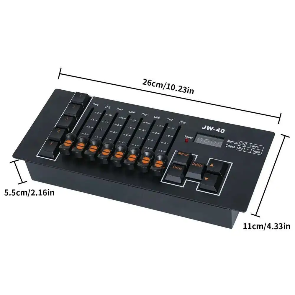 Draagbare DMX-controller Podiumverlichting DMX512 Miniconsole Werkt op batterijen voor mobiele DJ Wedding Uplights Draadloos LED Par Light