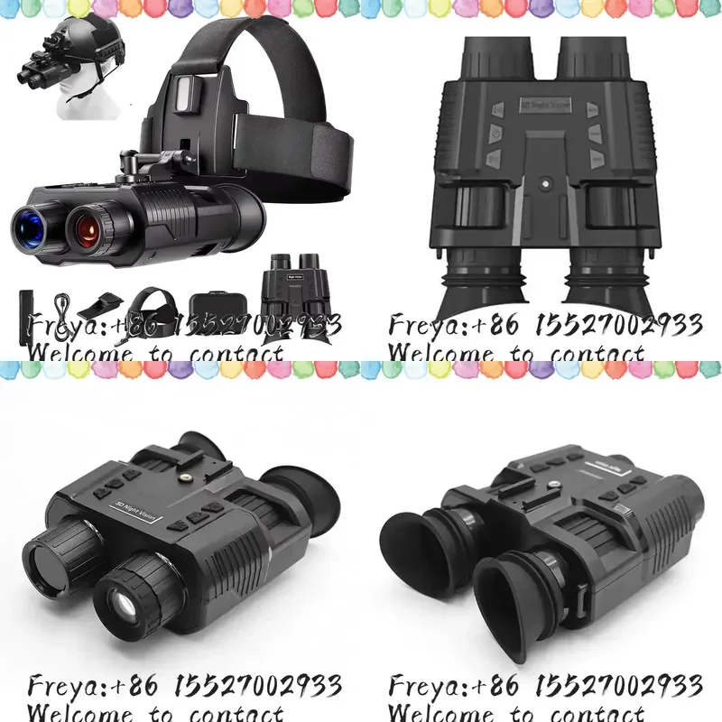 NV8000 3D Helmet Mounted Night Vision Goggles 8X Zoom Night Vision Tactical Binoculars Rechargeable HD Portable Hunting