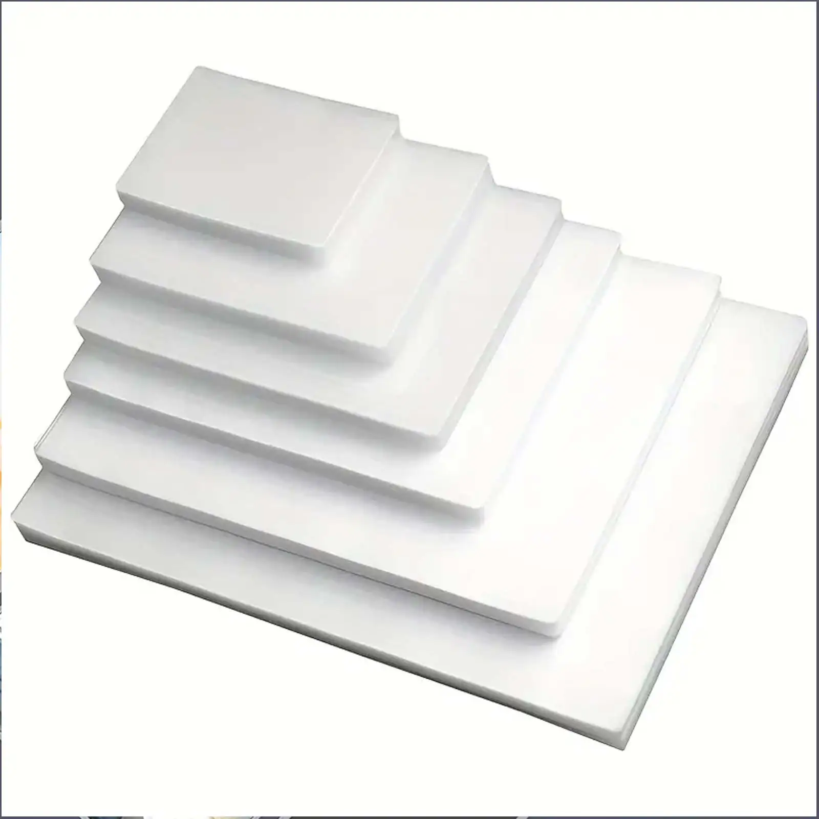 100 عبوة من أكياس الترقق الحراري - متعددة المقاسات (2R إلى A4/A3) بزوايا مستديرة - متوافقة مع جميع أجهزة التصفيح الحرارية