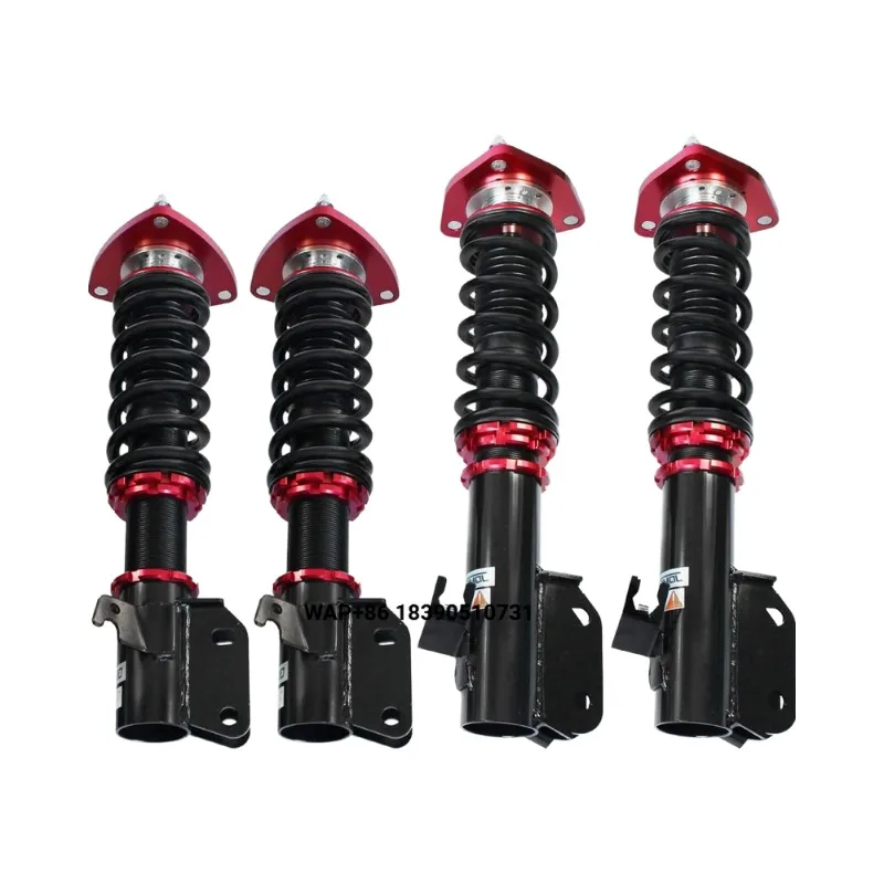 

JDMSPEED New Red Full Coilover Struts Front Set Replacement Suspension Kit for Impreza WRX 2002-2007 High Shock Absorbers