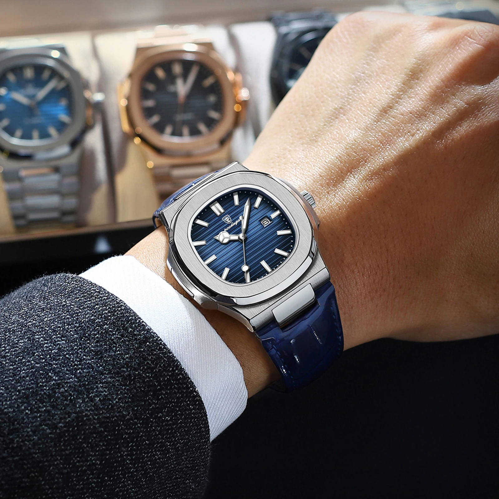 Men's Luxury Luminous Leather Quartz Watch