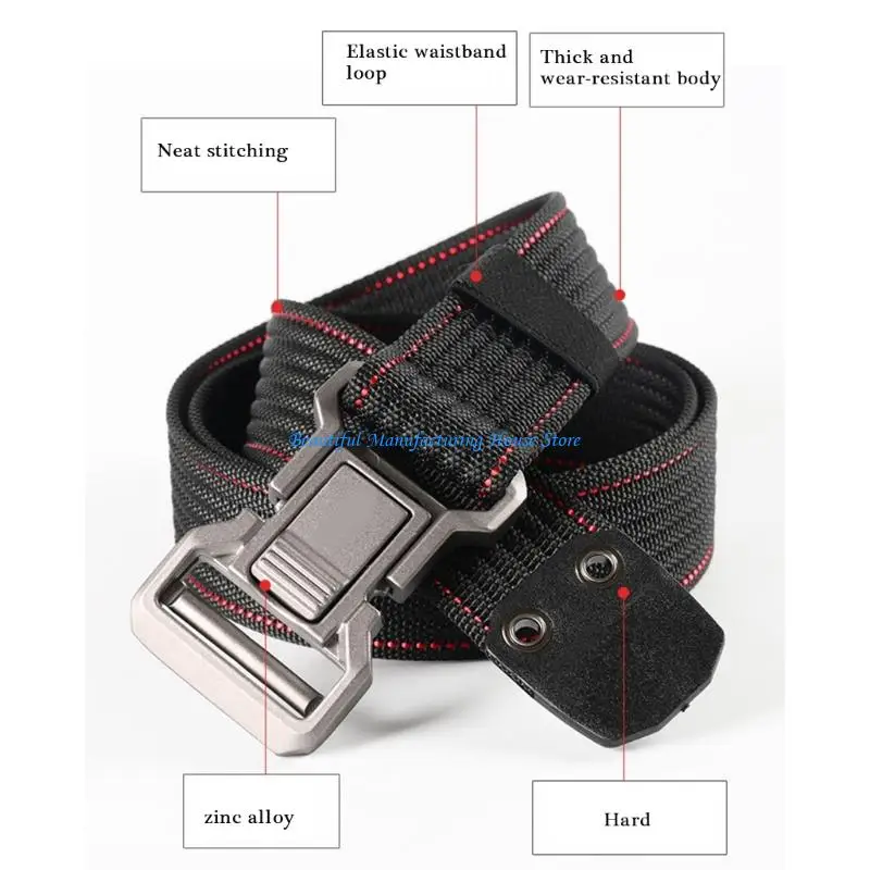 

E56A Adjustable Waist Belt Webbing Nylon Strap with Metal Buckles For Camping Hiking
