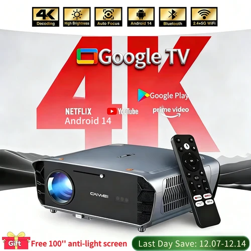 Nuevo proyector 3500ANSI 4k UHD google tv proyector TOF de cine en casa 1080P android 2,4 + 5G wifi haz proyector de vídeo de enfoque automático caliente