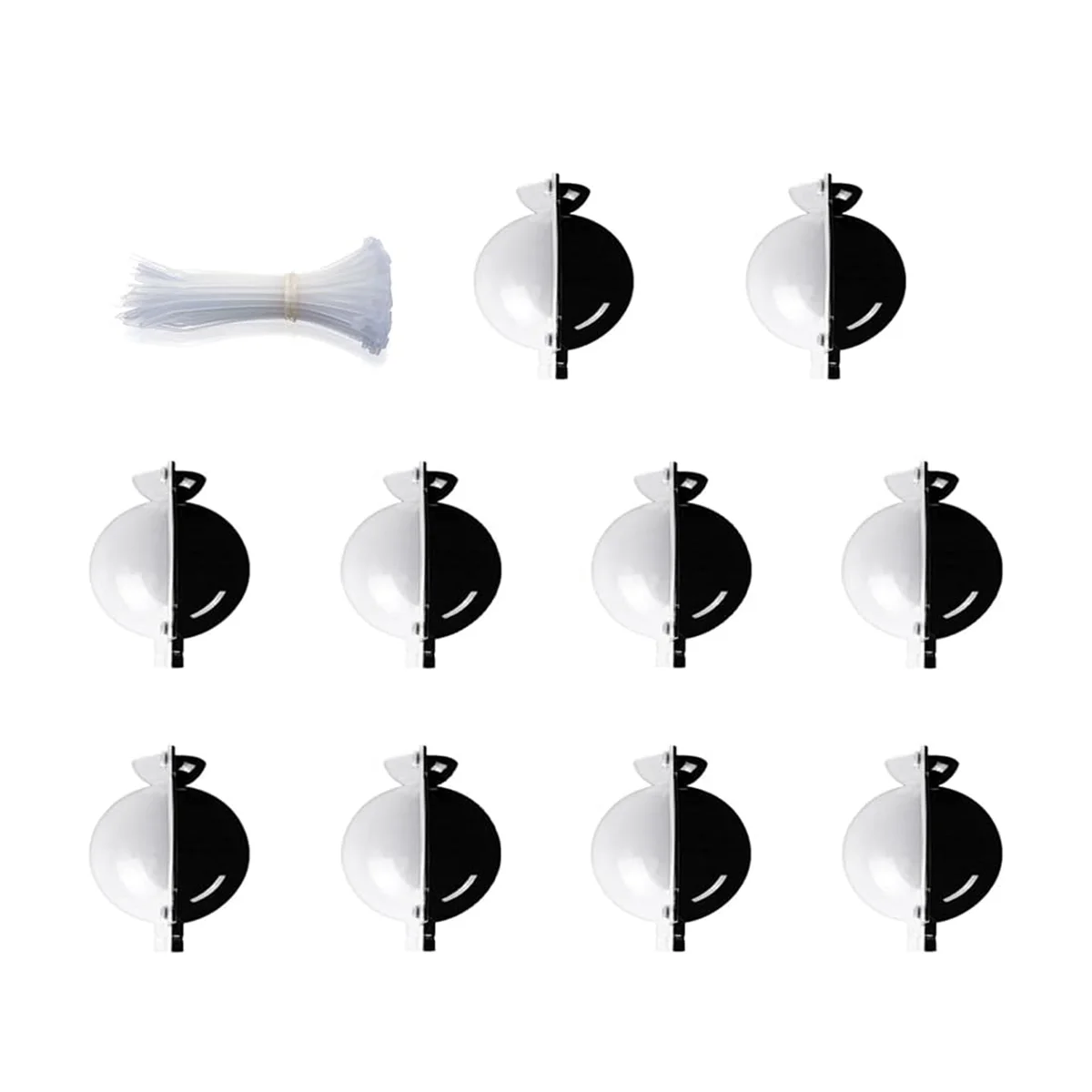 10 Packs Middelgrote Plant Beworteling Groeien Propagatie Bal, Nog Steeds Air Box, Herbruikbaar Half Transparant Enten Apparaat