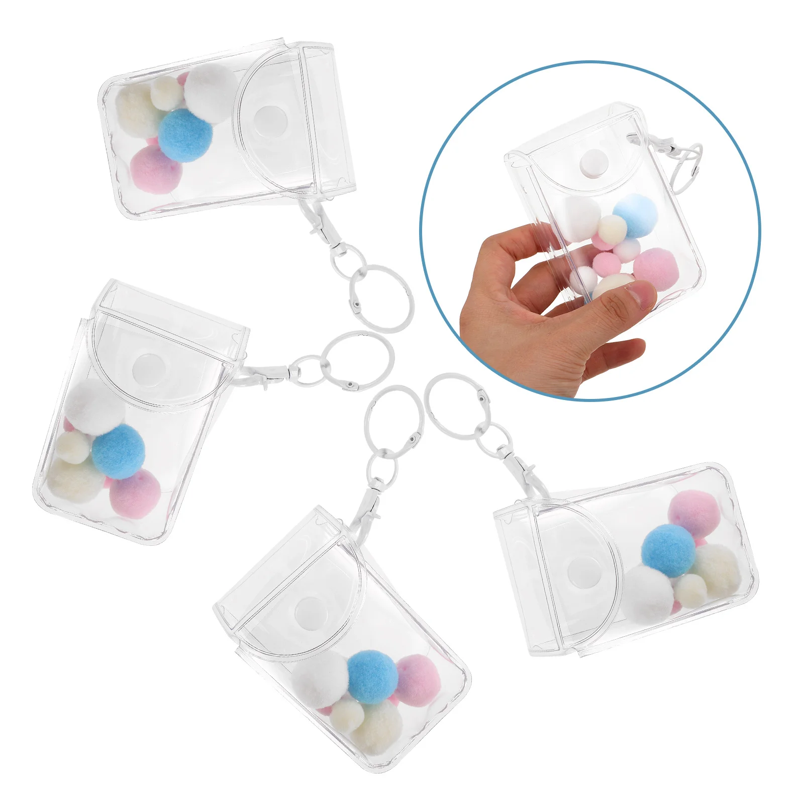 

3 шт., прозрачная сумка-органайзер для фигурок из ПВХ, витрина, подвесная сумка, брелок, подвеска для ключей, подвески