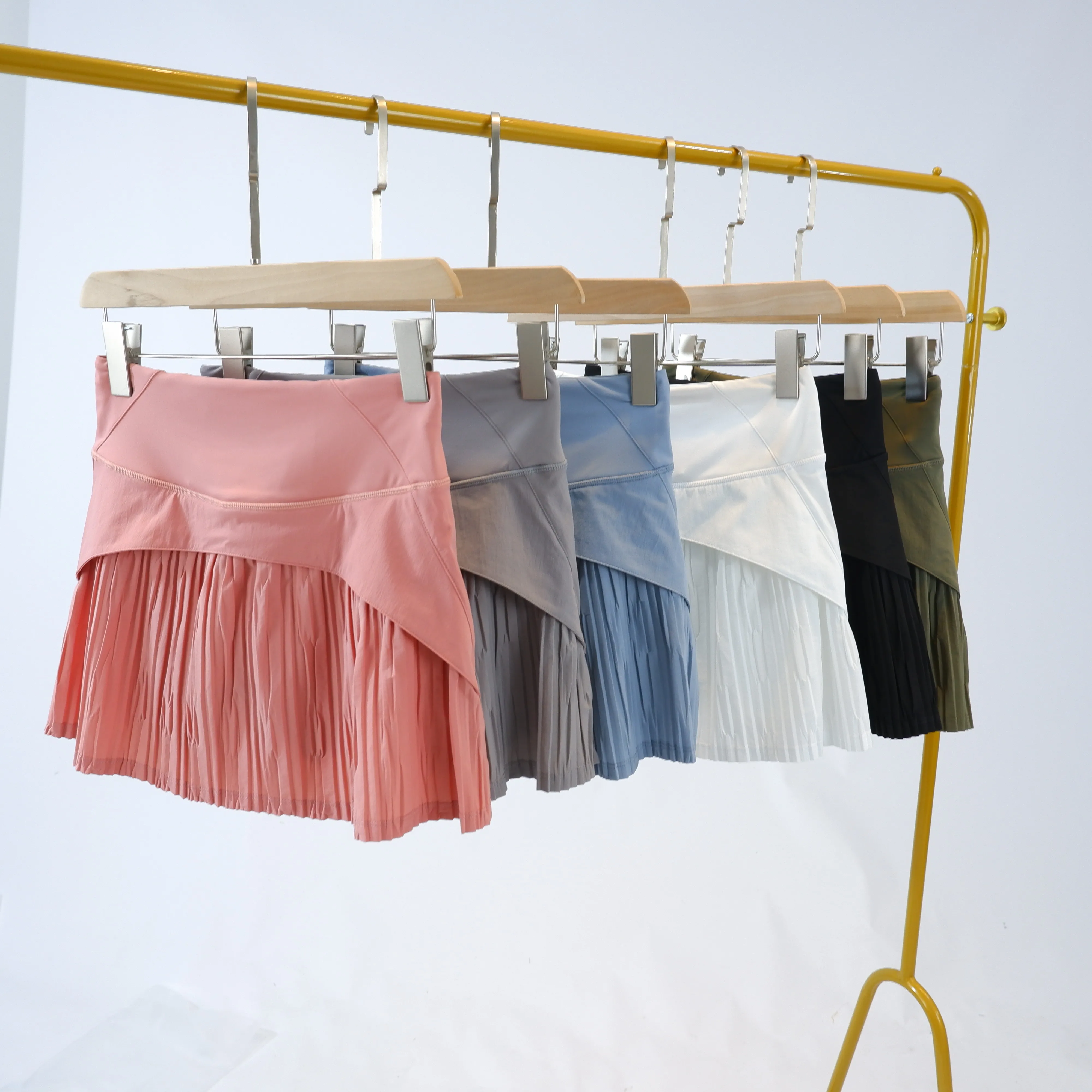 2-in-1-Yoga-Skort für Damen mit hoher Taille, atmungsaktiv, Anti-Exposure-Lauf- und Tennis-Shorts