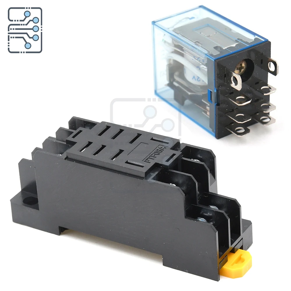 LY2NJ DPDT 8-pin HH62P JQX-13F general electromagnetic relay with socket DC12V 24V AC 220V LY2NJ relay coil power supply