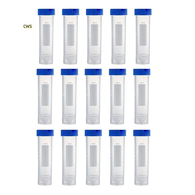 Tabung Centrifuge Berdiri Sendiri 50ML, [200 Pak] Tabung Reaksi Plastik dengan Tutup Sekrup, Tabung Reaksi Steril 50ML dengan Tutup