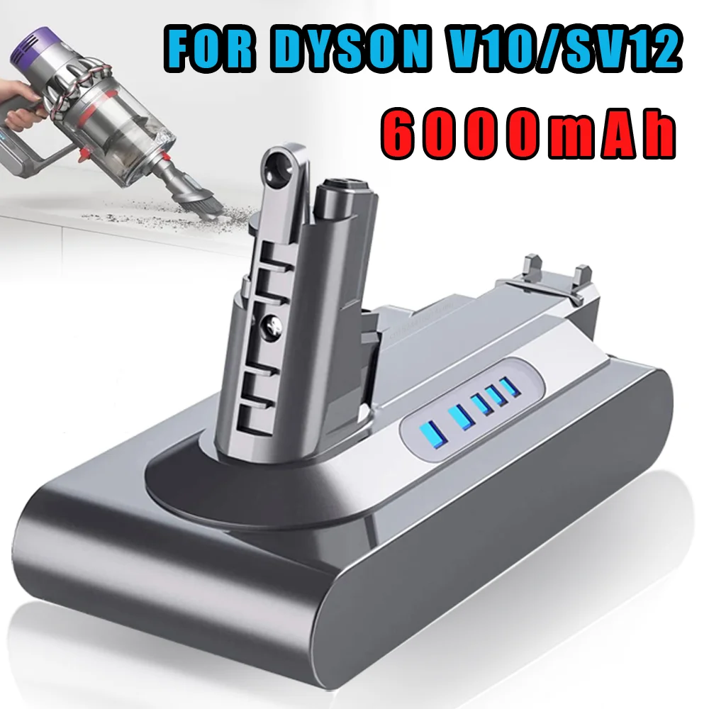 Batería de repuesto V10 para aspiradora inalámbrica, Pila de Iones de litio de 25,2 V y 6,0 Ah para Dyson V10 Animal V10 Absolute V10