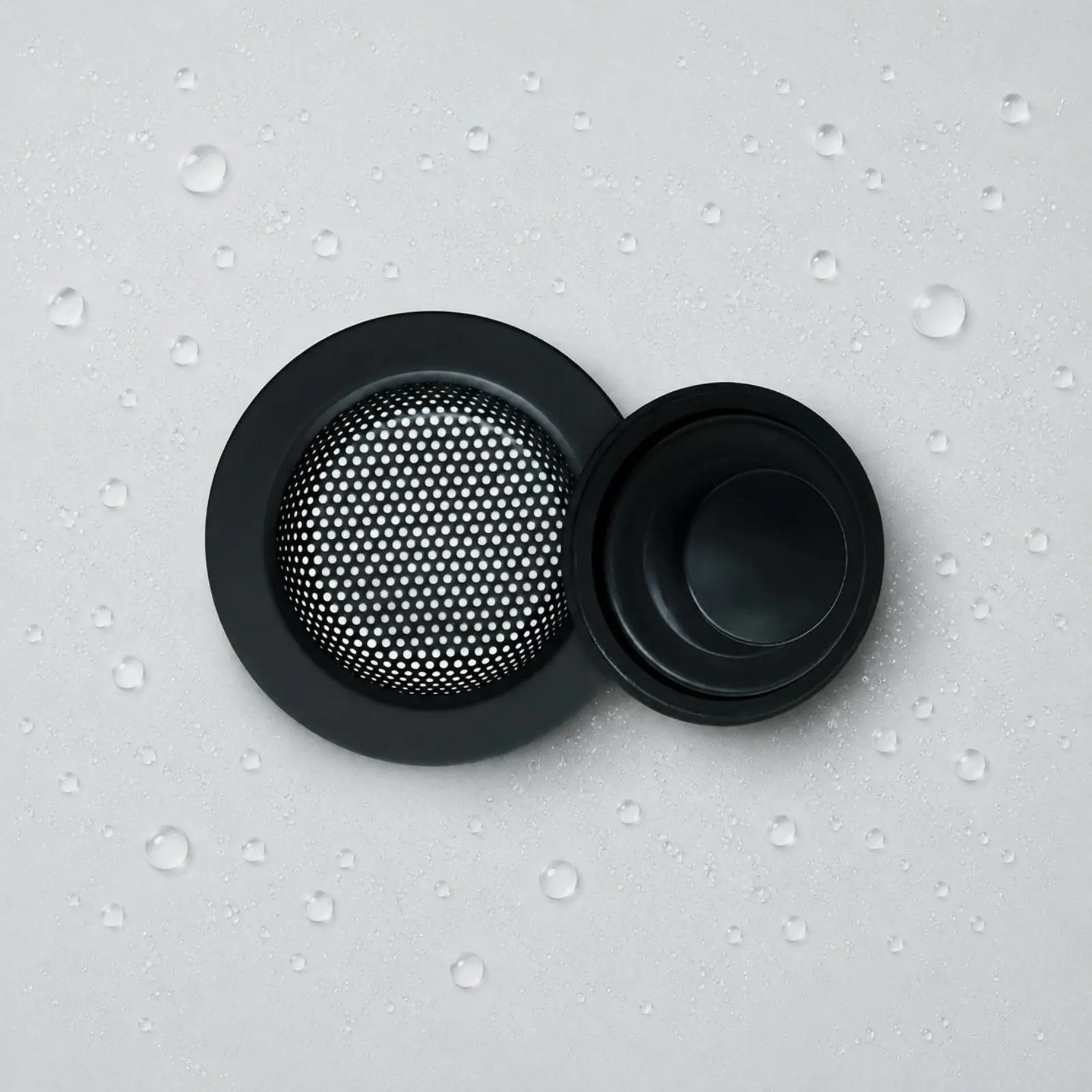 Black Sink Basket Strainer Rustproof Stainless Steel Sink Strainer Plumbing Hardware Rust-Resistant Easy to Clean