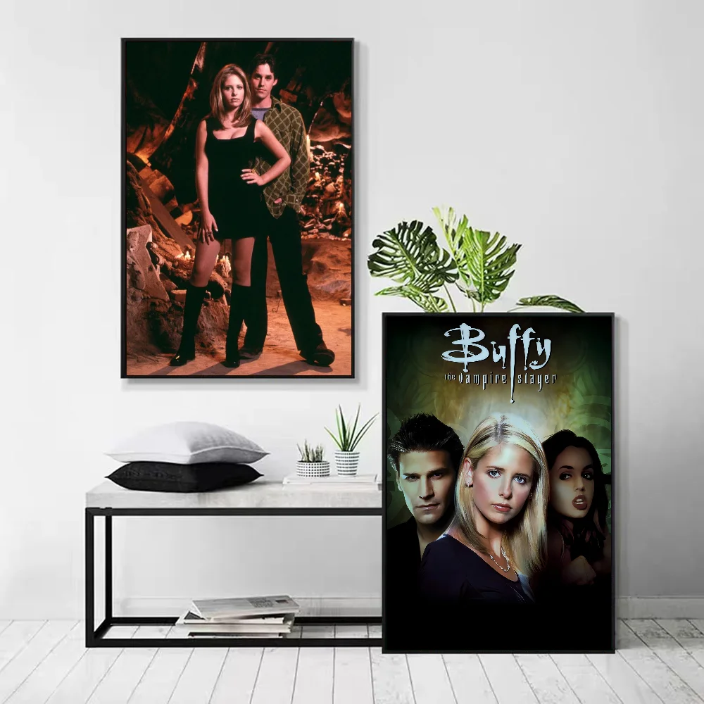 1pc Buffy The Vampire Slayer Retro Poster Self-adhesive Art Waterproof Paper Sticker Coffee House Bar Room Wall Decor