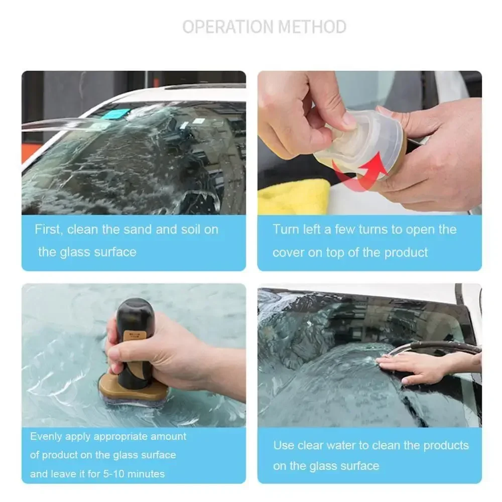 Car Glass Polishing Degreaser Clean Polish Paste Care Glass Hydrophobic Proof Window Paint Oil Remover Agent Water Film Oil