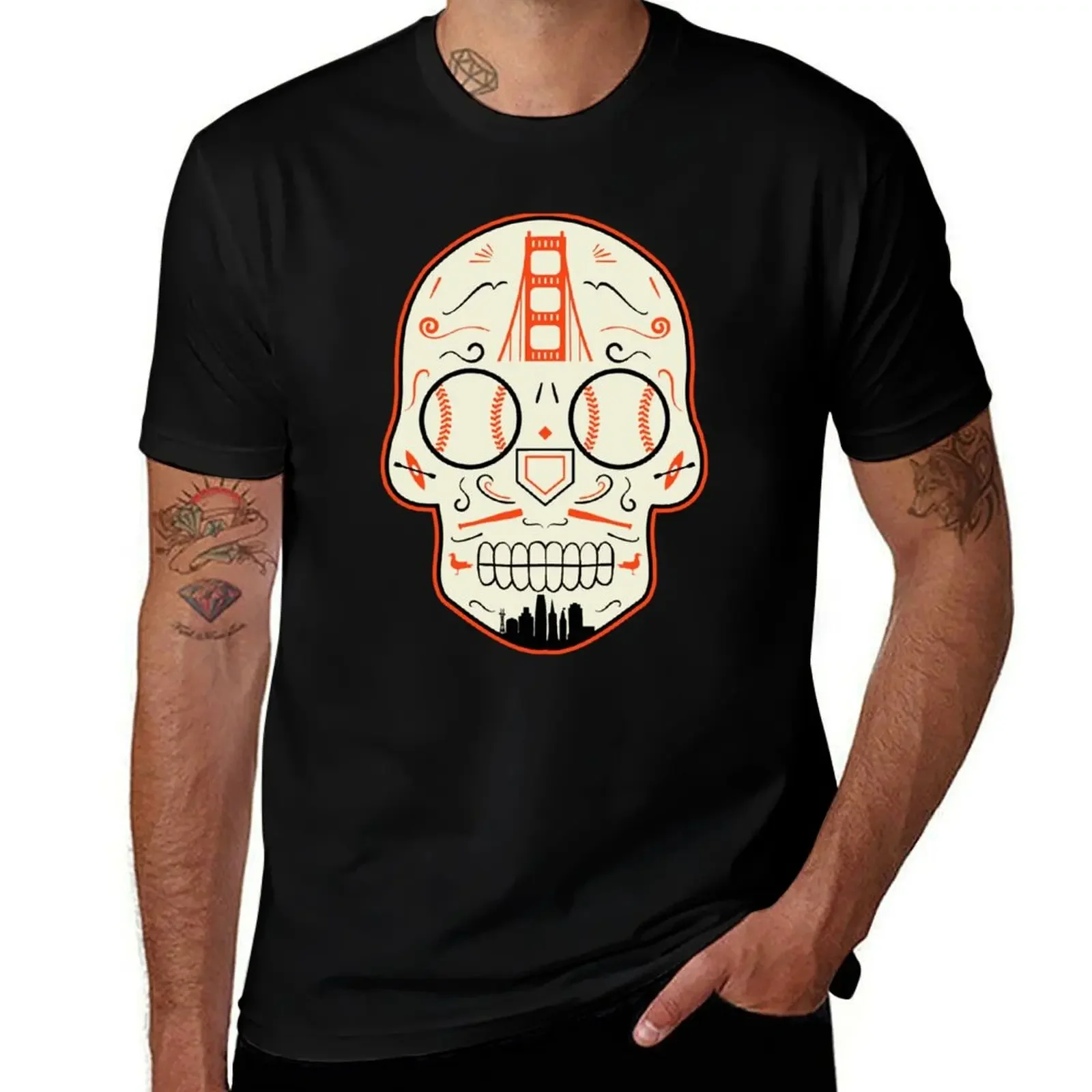 pack Sugar graphic man Skull t San for Francisco T-Shirt shirt cotton Baseball shirts man t