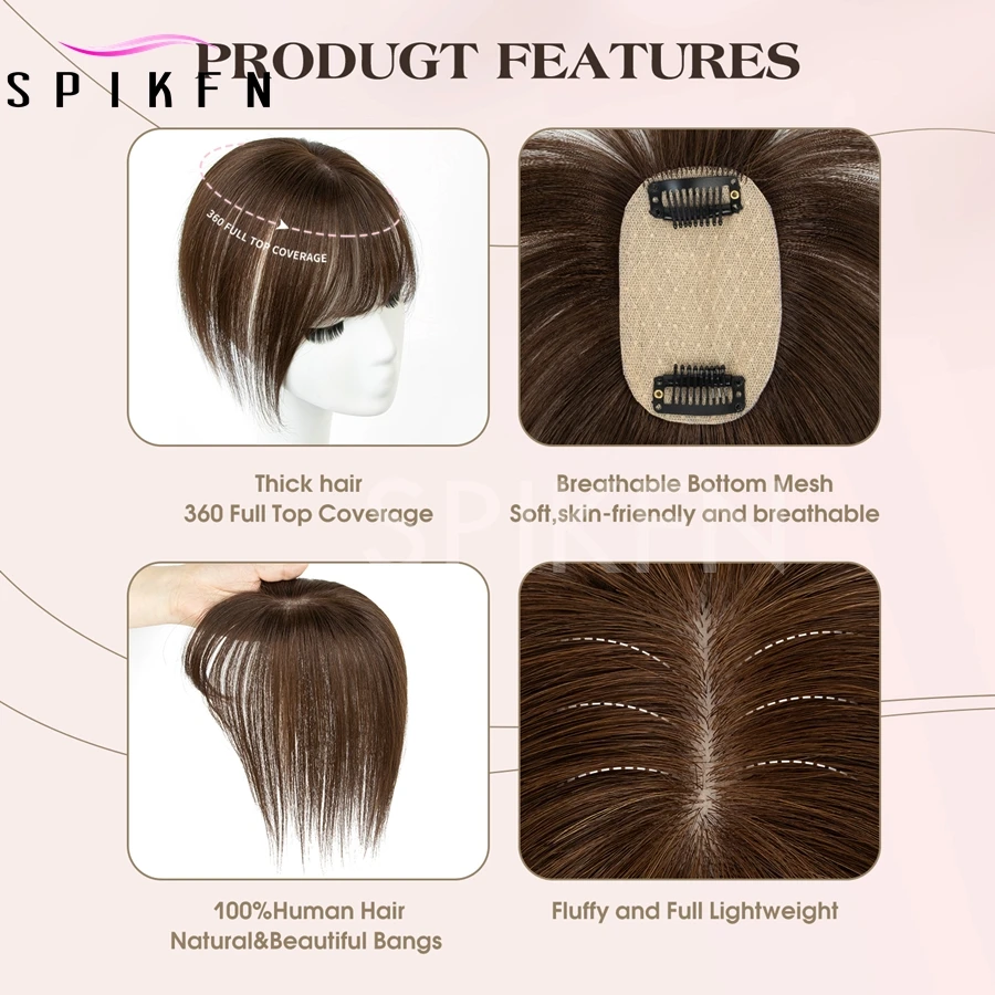 Honey Blonde 5x9cm Real Human Hair Topper 8