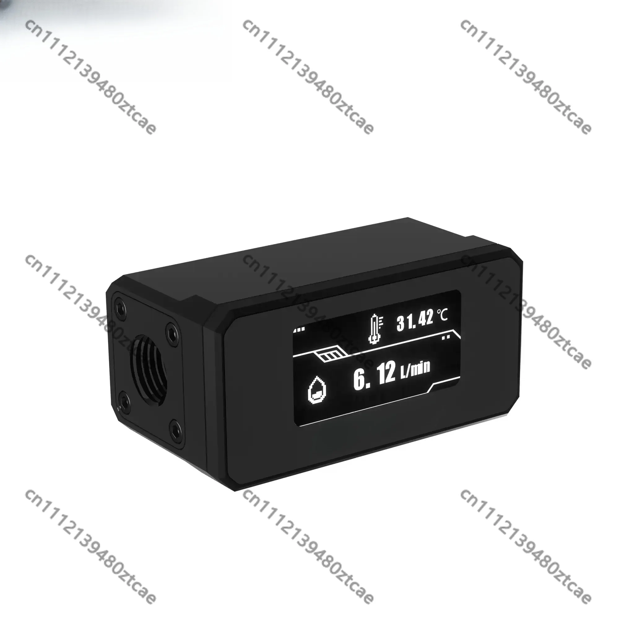 Digital Display Flow Water‑Temperature Meter Kit Real‑Time Monitoring Sensor For PC Liquid Cooling Circulation Loop
