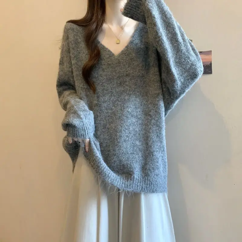 Pullover coreani con colletto alla marinara con scialle casual lavorato a maglia autunno inverno moda fasciatura abbigliamento da donna maglioni larghi a maniche lunghe