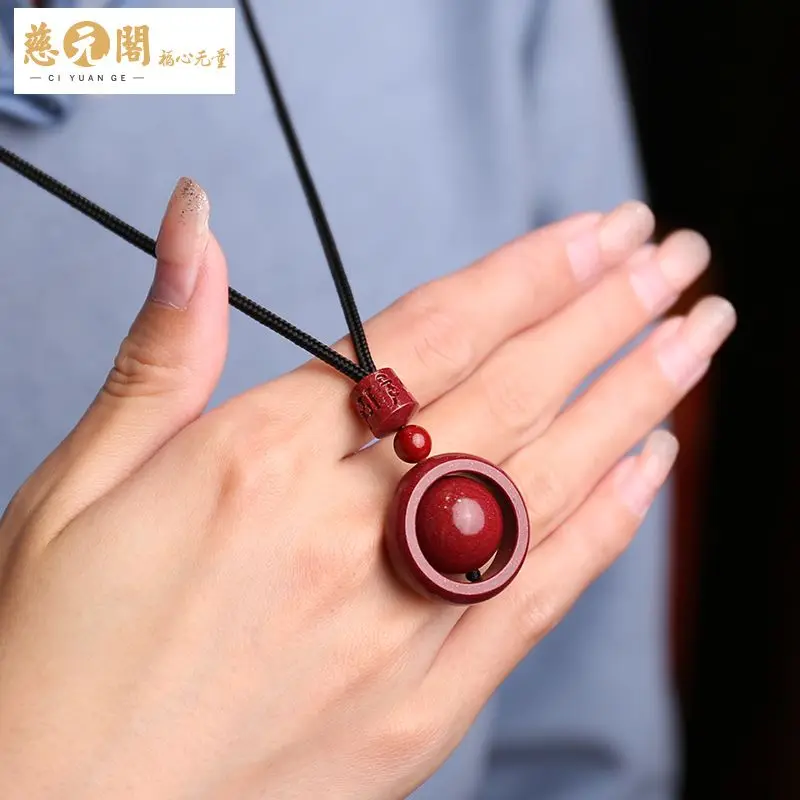 Genuine Purple Cinnabar Pendant Necklace for Women and Couples Christmas Holiday Set Protective Talisman Luxury Spiritual Gift
