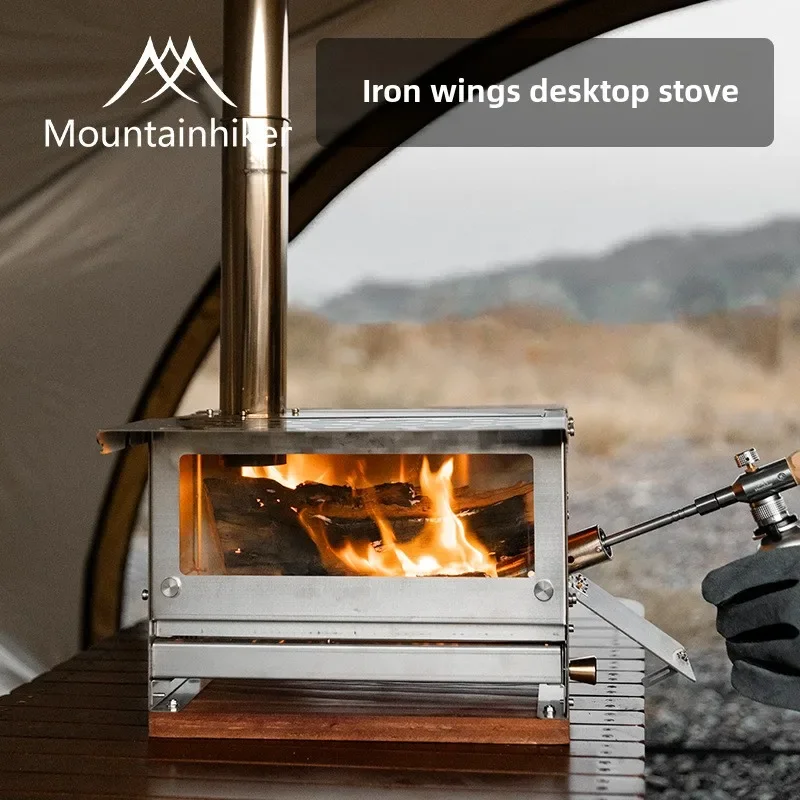 Mountainhiker Newest Stainless Steel Foldable Charcoal Heating Stove Outdoor Camping Picnic Tent Hiking Travel Warm Wood Stove