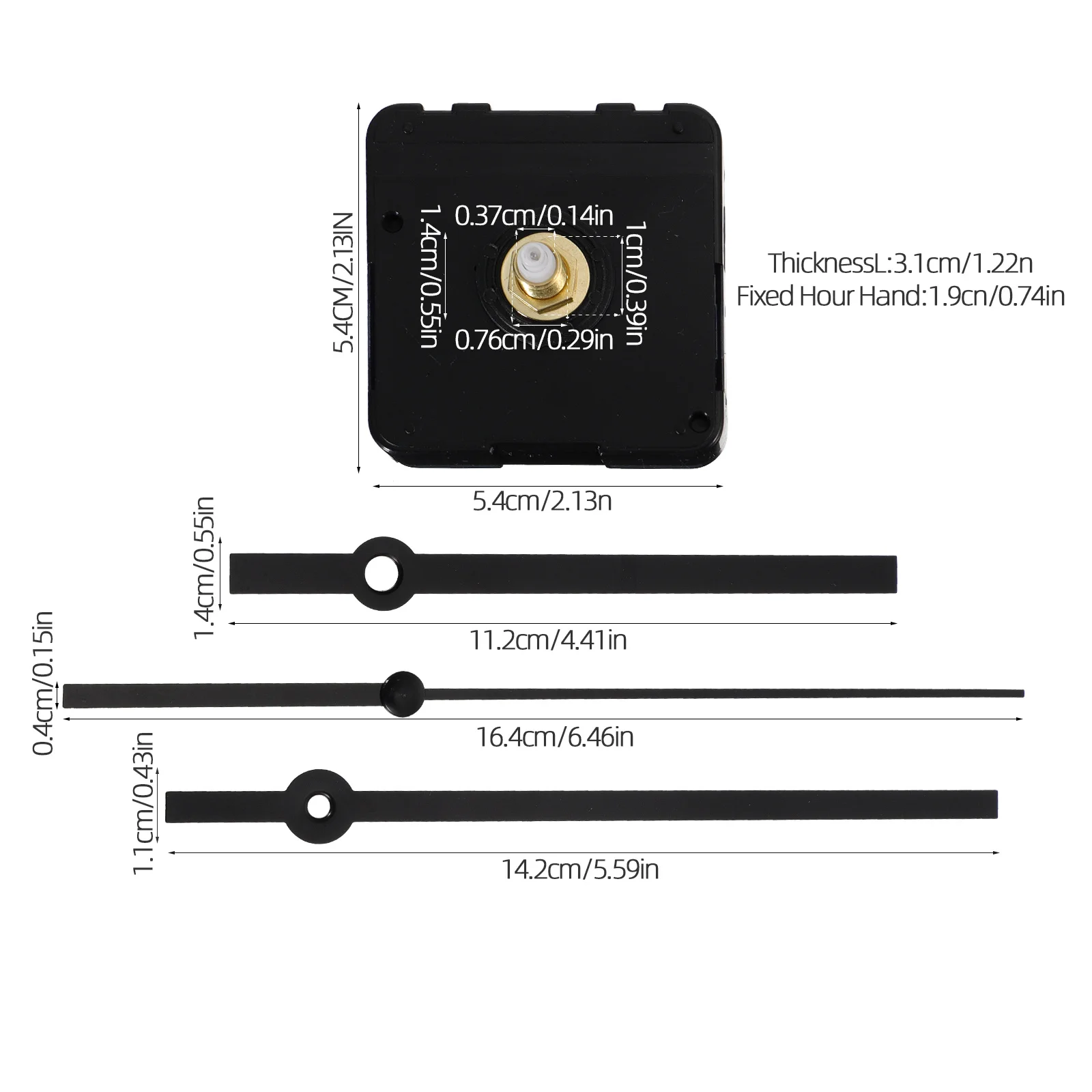 Clock Insert Quartz Movement Kit Silver Mechanism Modern Hands Short Replacementsiver Large White