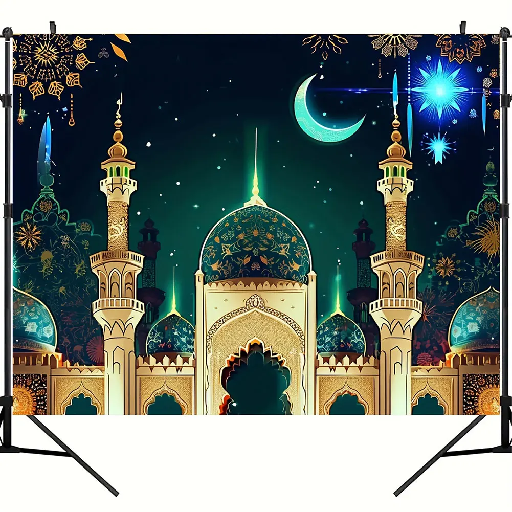خلفية عيد مبارك، لافتة عيد مبارك، قلعة نجمة القمر، رمضان مبارك، لافتة معلقة، خلفية عيد مبارك، لوازم رمضان