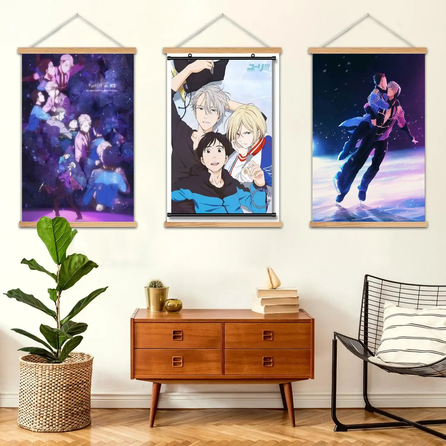 يوري على الجليد مفتاح الفن جدار مؤطرة جدار اللوحة قماش ملصق فني و جدار الفن، ديكور غرفة نوم الأسرة الحديثة، اللوحة الزخرفية