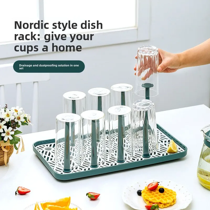 

Набор для чая Nordic Glass Cup Ra: подставка для чашек с дренажем, креативный модный пластиковый держатель для чашек для дома, встраиваемая установка