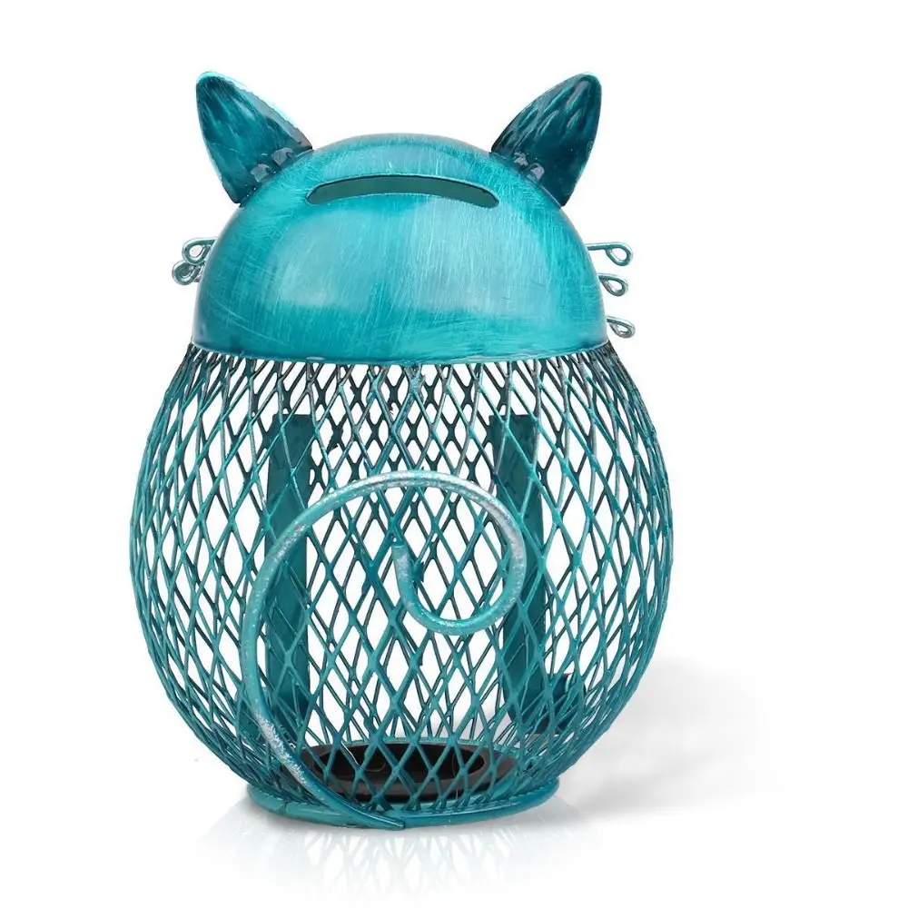 Artistic Iron Material Coin Bank Handmade Owl Shaped Metal Money Bank Bank Box Animal Design Art Craft Desk Accessory