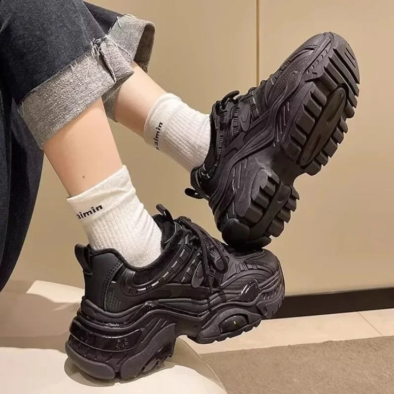 

Women Casual Sneakers Retro Dad Shoes 2025 New Arrival Thick Sole Fleece Lined Thickened Warm Ins Trendy Versatile