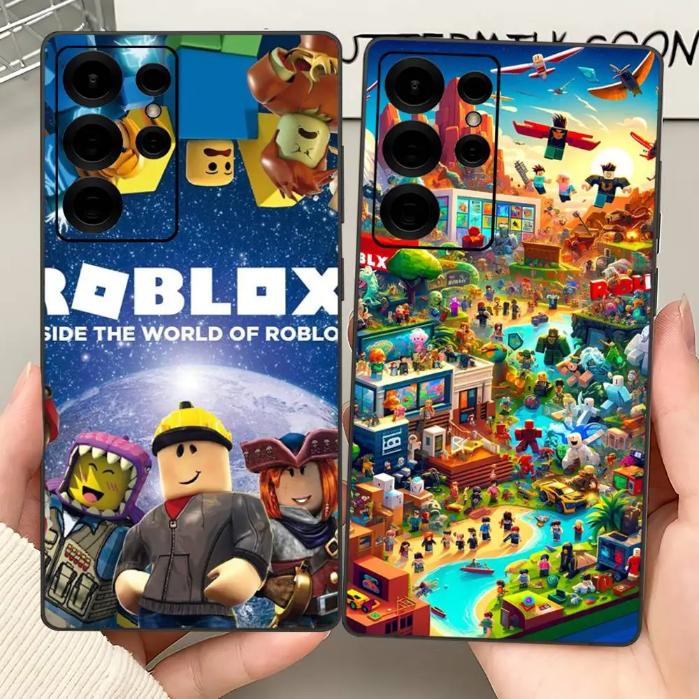 حافظة هاتف R-Roblox لعبة شعبية لهاتف سامسونج S 24 Fe 25 Ultra Plus 20 Lite 21 30 22 23 24 22 Ultra 5G Fundas