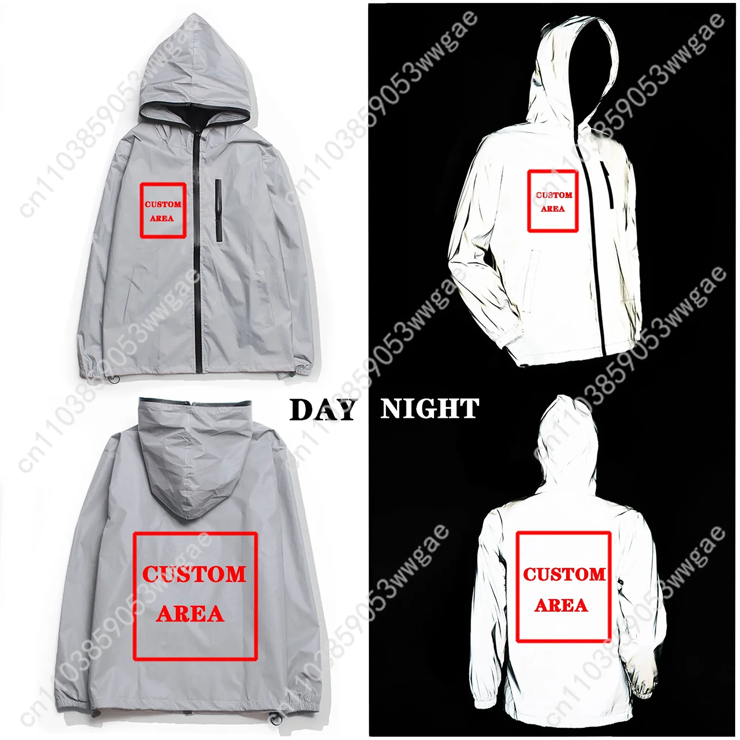 Bleach Reflective Jacket Mens Womens Coat Hooded Windbreaker Run Pocket Jackets Cycling Hiking Zipper Anime Personalized Hoodie