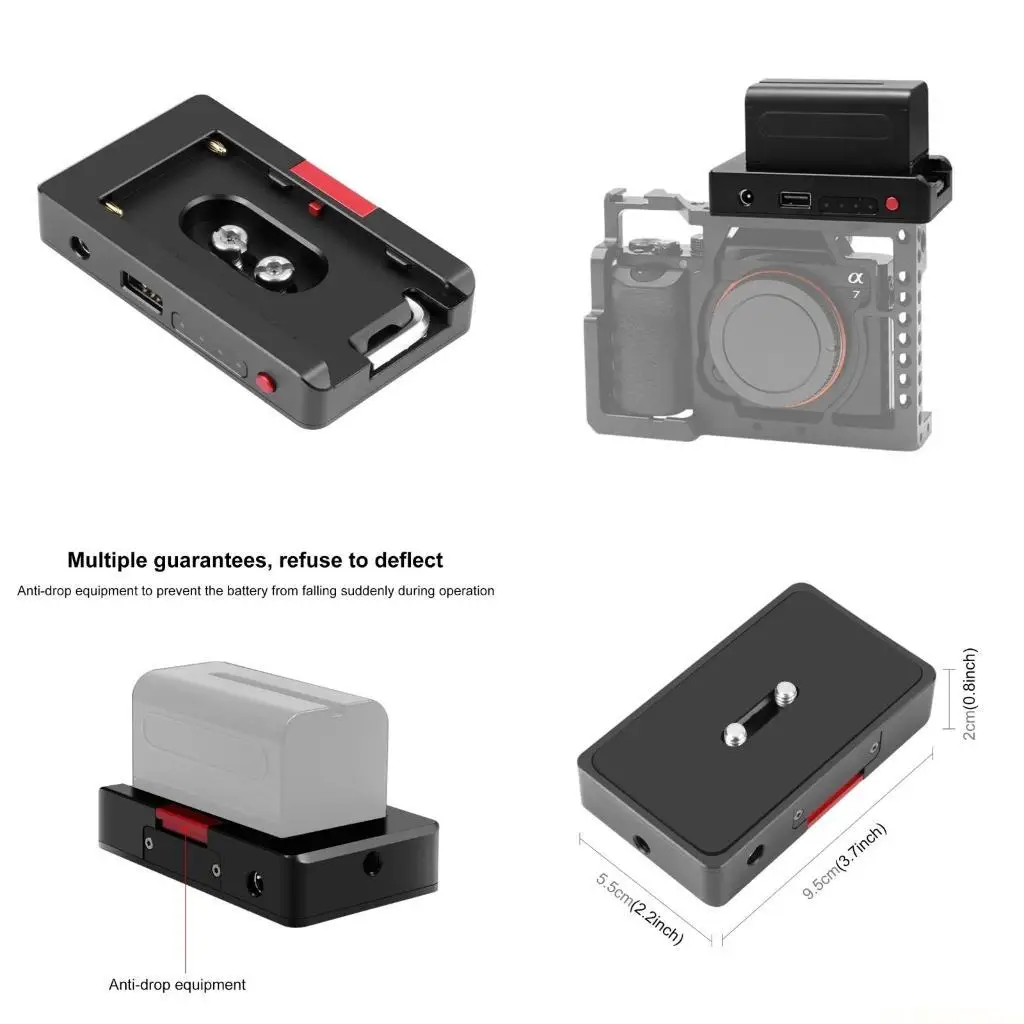 

E56B DSLR-камера Зажим для аккумулятора Переходная пластина для аккумулятора NPF970 Крепление для аккумулятора на