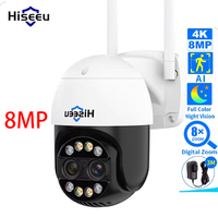 Hiseeu 4K 8MP Dual Lens Wifi PTZ IP Camera Smart Home wifi 8X Zoom Outdoor IP66 Waterproof Full Color Night Vision Camera icsee