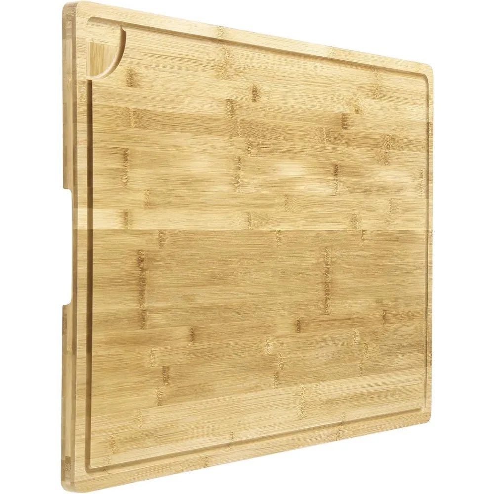 

Extra Large Bamboo Cutting Board, 30 x 20 Inch Wooden Chopping Board for Kitchen, Butcher Block with Juice Groove and Handles,