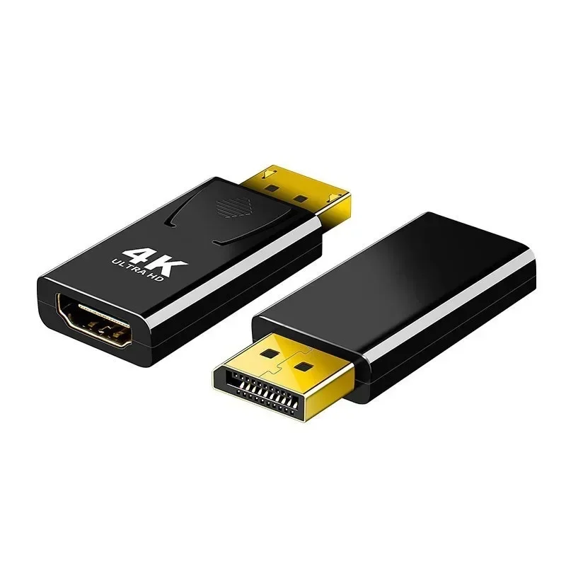DisplayPort DP Macho para HDMI - Conversor de adaptador fêmea compatível para TV de computador, conector 4K, interruptor de plugue de áudio e vídeo, DP para