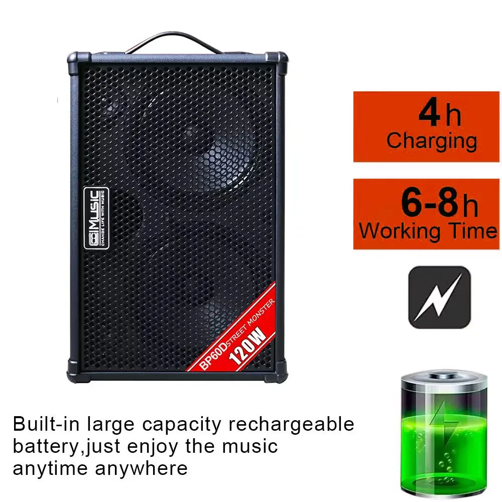 Coolmusic BP60D OTG Professional Electric Acoustic Guitar Amplifier Violin Speaker Drum Cello AMP Keyboard Bass Saxophone