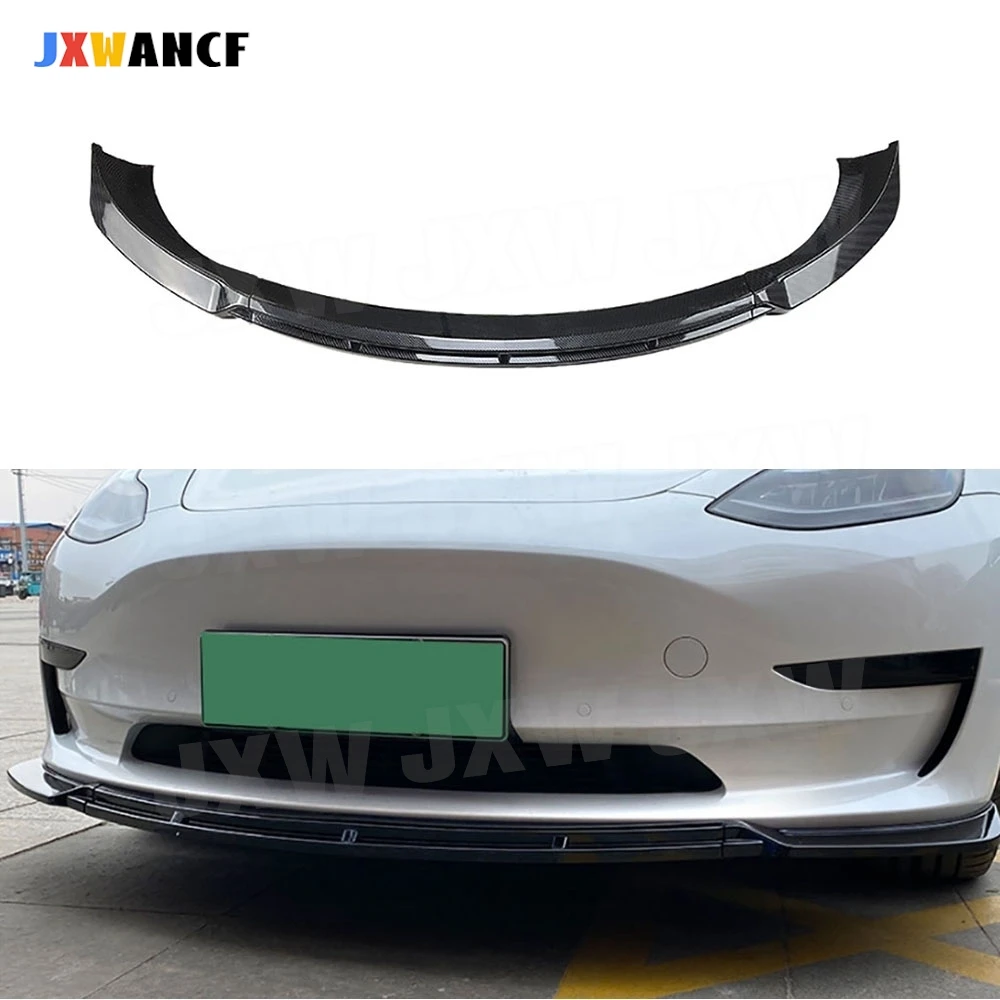 

JXWANCF ABS Car Front Bumper Lip Chin Spoiler for Tesla Model 3 2017+ Front Bumper Extension Car