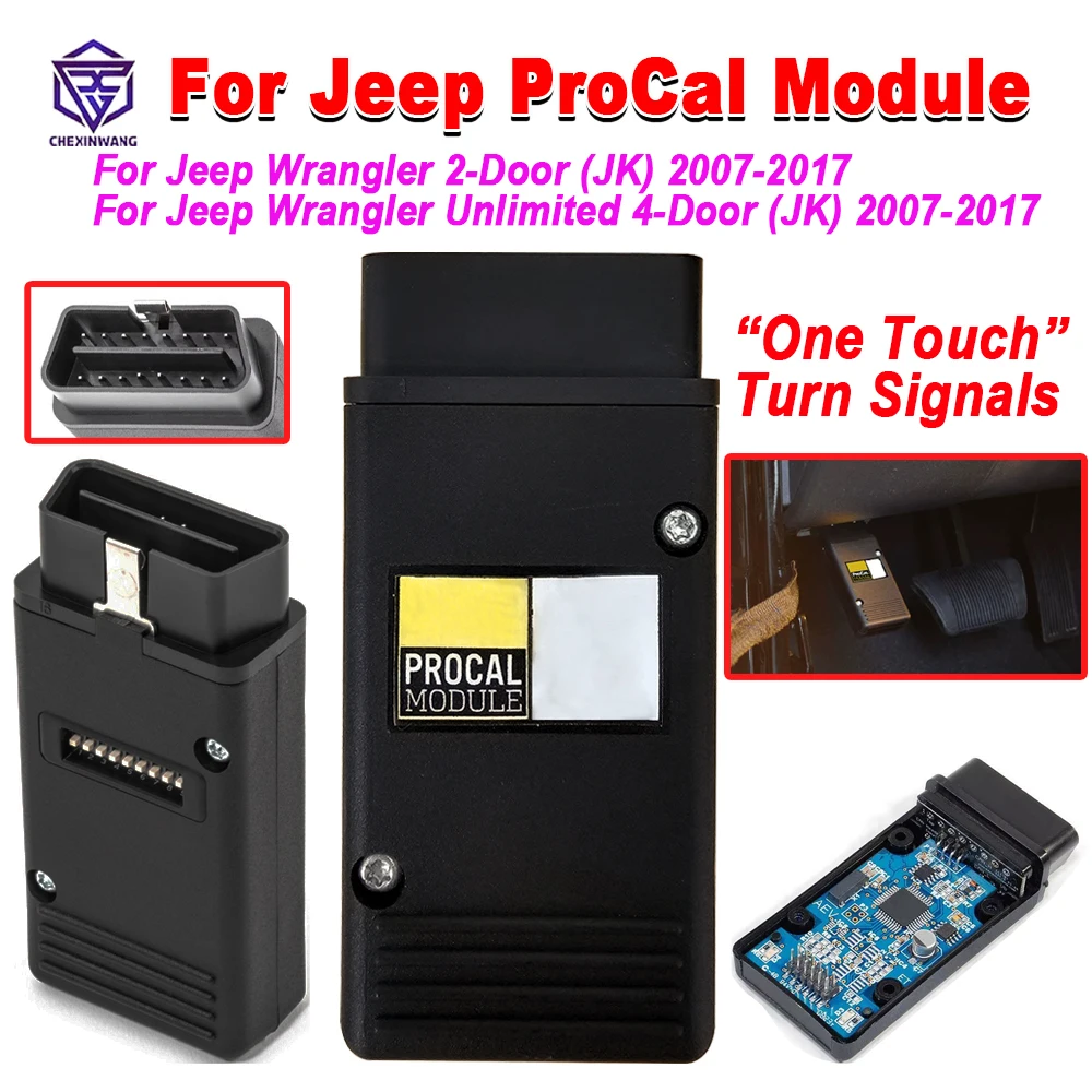 

Модуль для Jeep ProCal для Jeep Wrangler и Wrangler Unlimited JK 07-15, размер шин/коэффициент осей/TPMS/DRL/ASBS/PCM диагностический инструмент