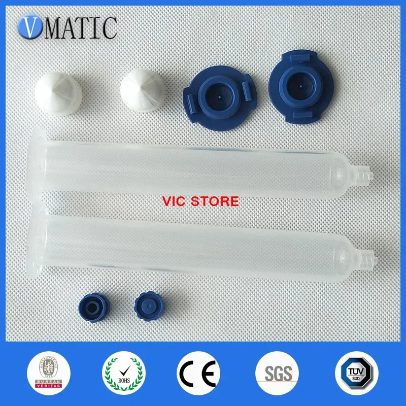 Free Shipping 10cc/ml EFD Luer Lock Pneumatic Syringe With Cap/Stopper Piston End Cover X 3 Pcs