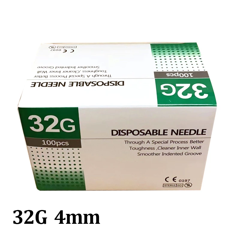 100PCS 25G 30G 32G 33G 34GPainless Nadel 4/6/13mm Schönheit Ultrafeine Piercing transparente Spritze Injektion Kleber Klare Spitze Kappe
