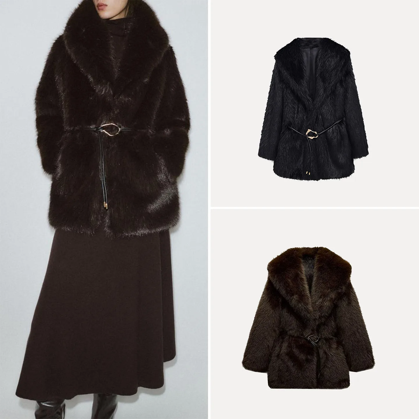 Cappotto con colletto infradito Faionable da donna Autunno 2025 Personali Sle Long Sve Stand Edition Pelle Jaet Z Brand