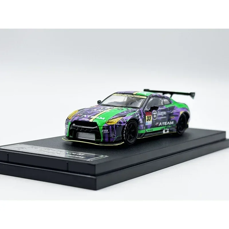 후지 재고 있음 1:64 판뎀 R35 EVA 로봇 다이캐스트 디오라마 자동차 모형 컬렉션 미니어처 장난감