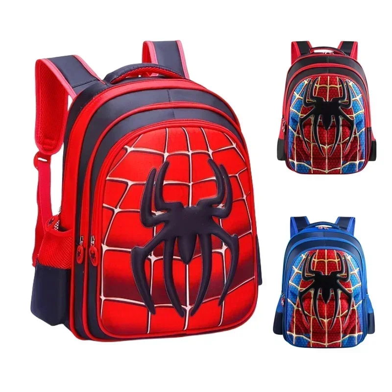 3D Hard Shell Spider-Man Waterproof Backpack Primary School Students 1-6 Grade Children Large Capacity Schoolbag