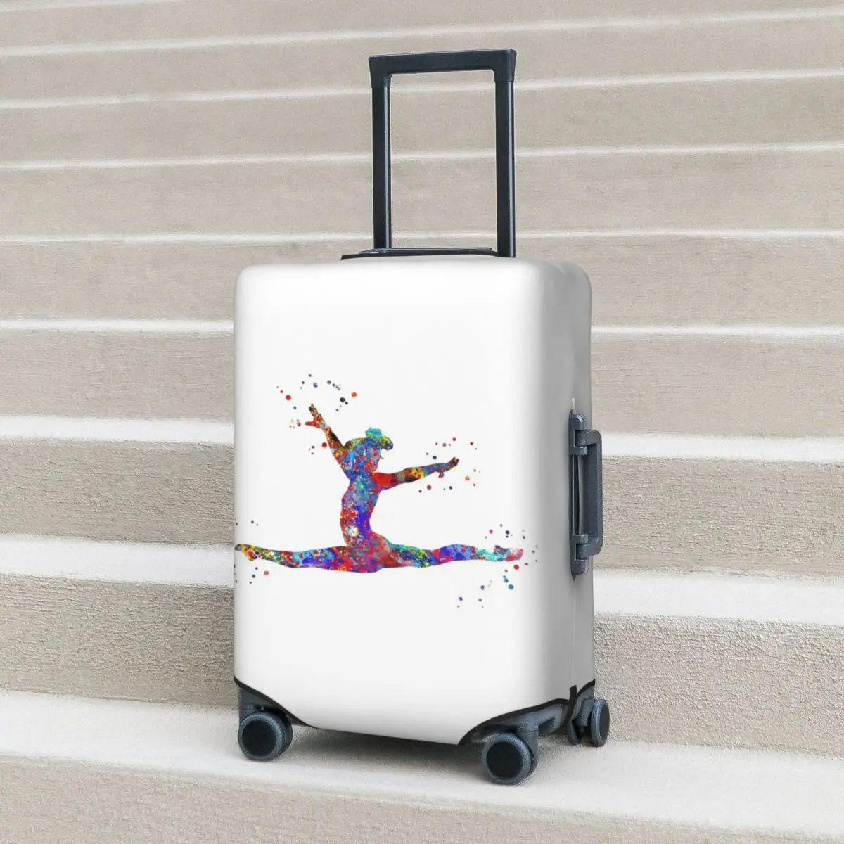 

Гимнастическая девушка, акварельный гимнастический чехол для чемодана, защитные эластичные защитные чехлы для багажа для путешествий 18-32 дюймов