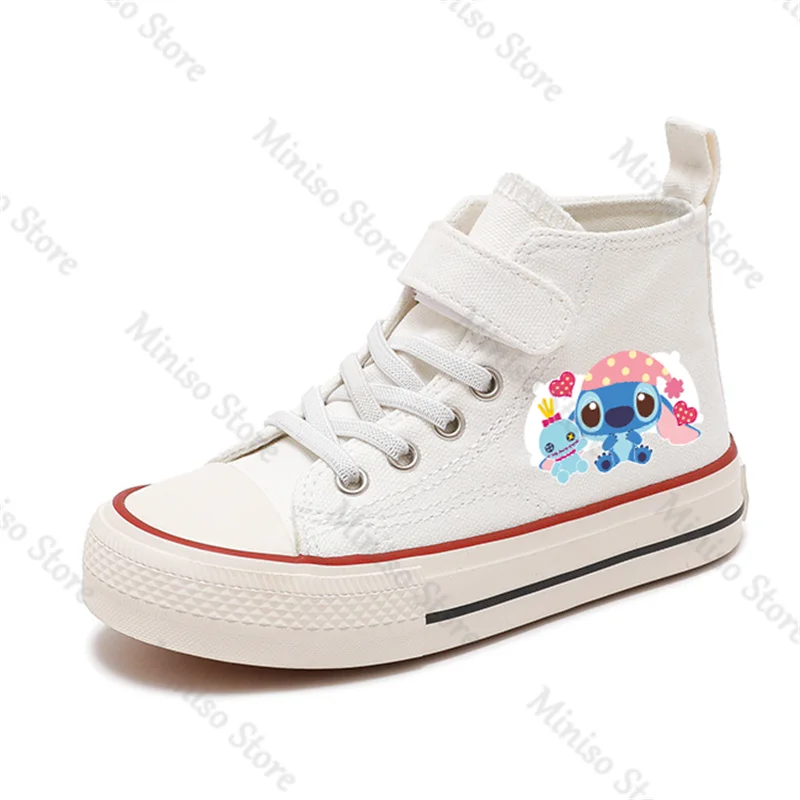 Boys Tennis Shoes Canvas Kid Girls Sport Shoes  Lilo Stitch  Girl High-top  Disney Casual  Children Print  Cartoon comfort Shoes