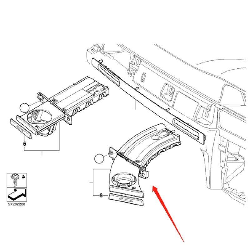 Assemblage de porte-gobelet de tableau Prada pour conducteur droit de voiture, accessoires de remplacement de voiture, BMW E90 2005-2012, 51459173464 RHD