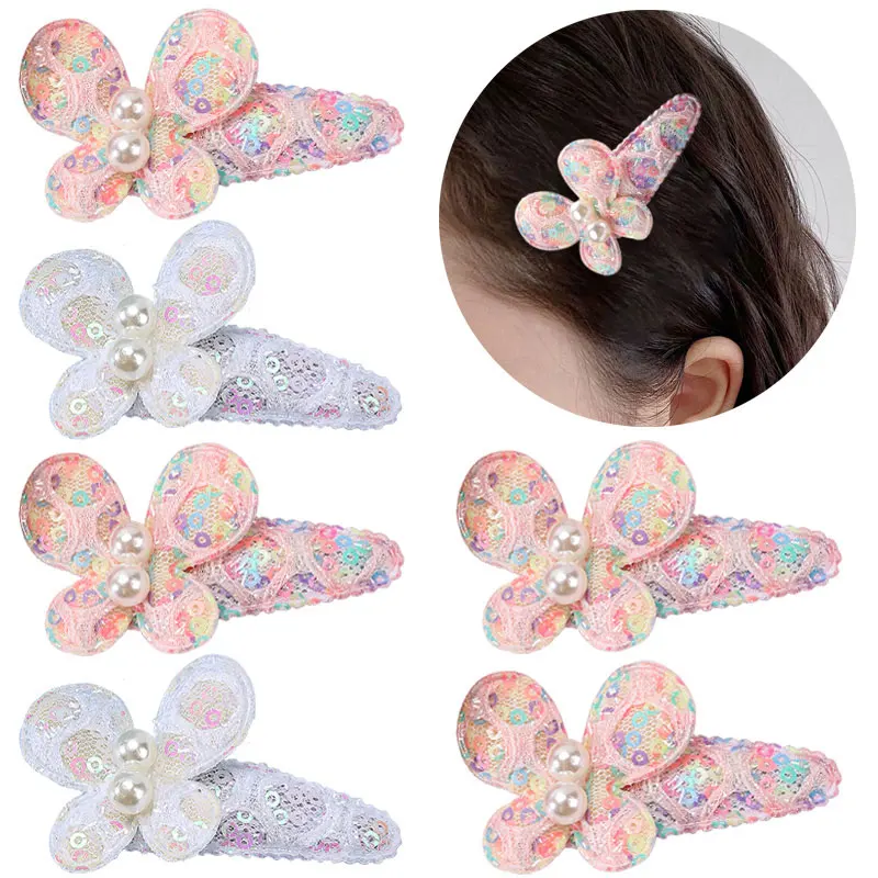 

2Pcs Shiny Sequin BB Hair Clips Elegant Pearl Hairgrip Barrettes Sweet Girls Hairpins Colorful Headdress Korea Hair Accessories