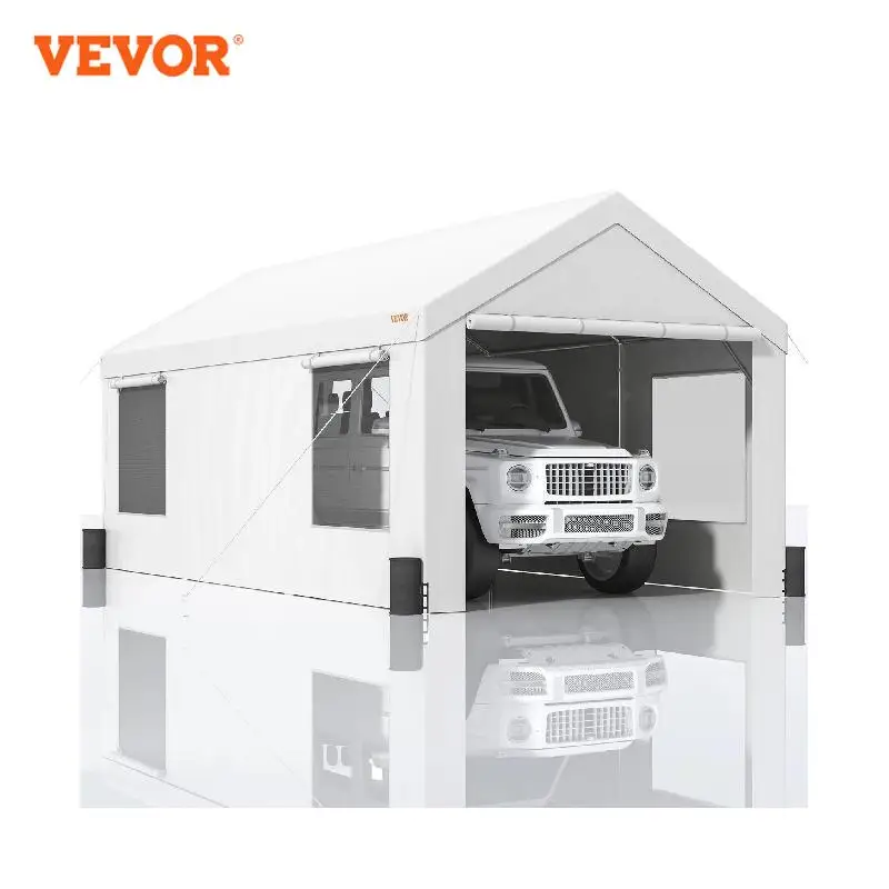 

VEVOR Carport Extra Large Portable Garage with Removable Sidewalls Waterproof UV Resistant All-Season Tarp for SUV Truck Boat